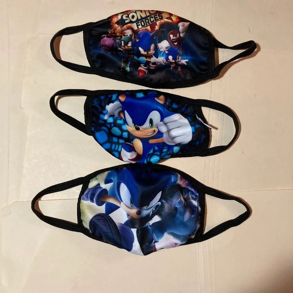 Five Sonic Face Masks New